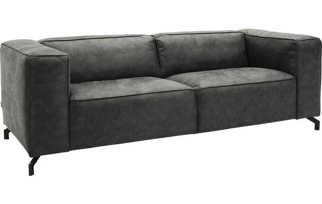 Goossens zitbank calvin grijs micro leer - 8190316-635-02