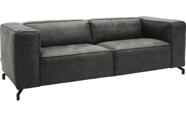 Goossens zitbank calvin grijs micro leer - 8190316-635-02