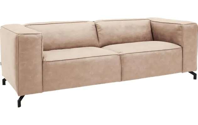 Goossens zitbank calvin beige micro leer - 8190316-637-02