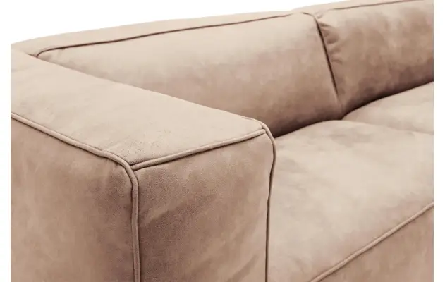 Goossens zitbank calvin beige micro leer - 8190316-637-04