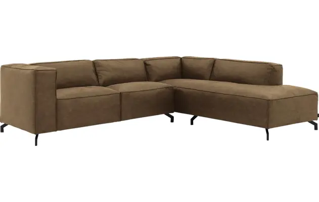 Goossens hoekbank calvin groen micro leer - 8190317-626-02-gespiegeld