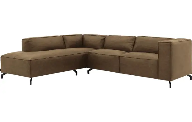Goossens hoekbank calvin groen micro leer - 8190317-626-02