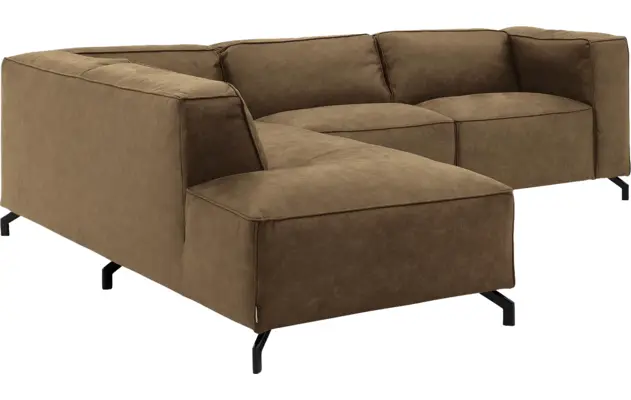 Goossens hoekbank calvin groen micro leer - 8190317-626-03