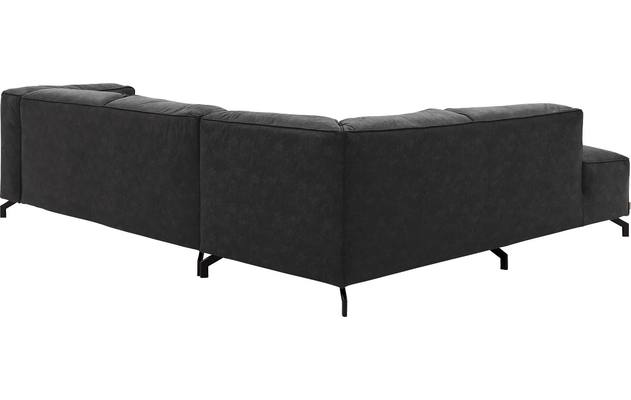 Goossens hoekbank calvin grijs micro leer - 8190317-634-04
