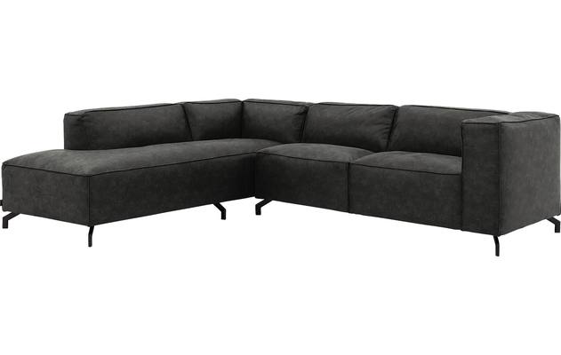 Goossens hoekbank calvin grijs micro leer - 8190317-635-02
