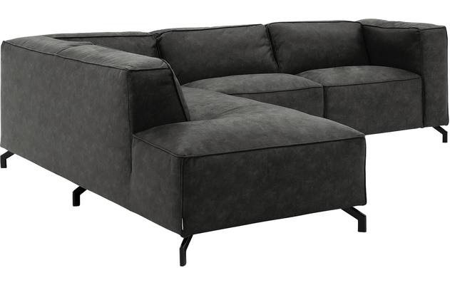 Goossens hoekbank calvin grijs micro leer - 8190317-635-03