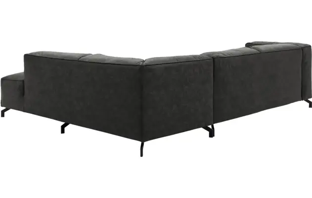 Goossens hoekbank calvin grijs micro leer - 8190317-635-04-gespiegeld
