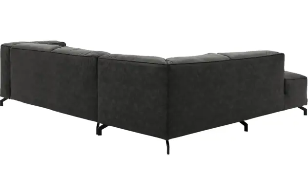 Goossens hoekbank calvin grijs micro leer - 8190317-635-04