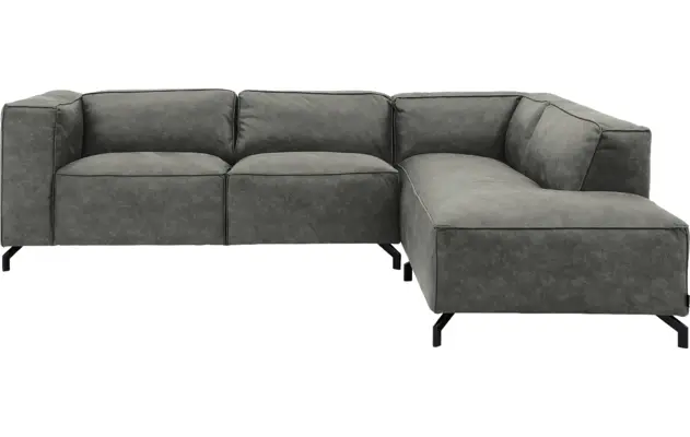 Goossens hoekbank calvin grijs micro leer - 8190317-636-01-gespiegeld