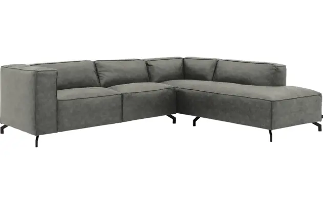 Goossens hoekbank calvin grijs micro leer - 8190317-636-02-gespiegeld