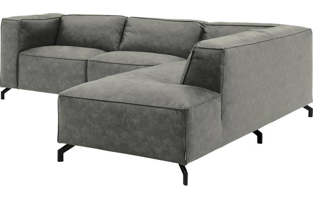 Goossens hoekbank calvin grijs micro leer - 8190317-636-03-gespiegeld