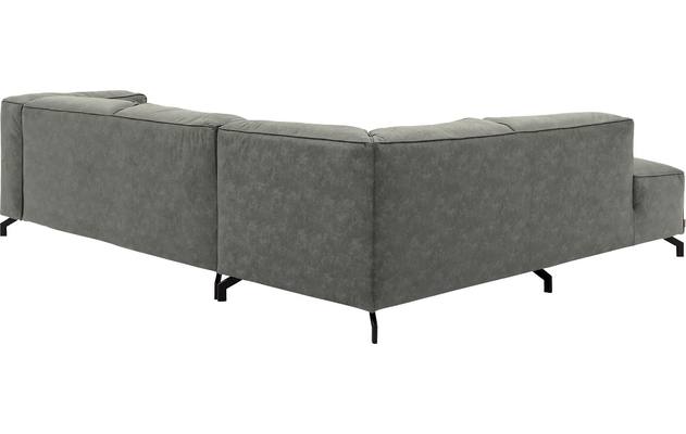 Goossens hoekbank calvin grijs micro leer - 8190317-636-04