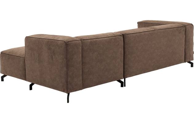 Goossens loungebank calvin bruin micro leer - 8190318-627-04