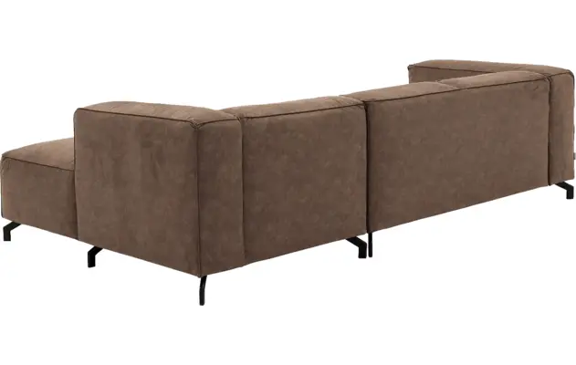 Goossens loungebank calvin bruin micro leer - 8190318-627-04