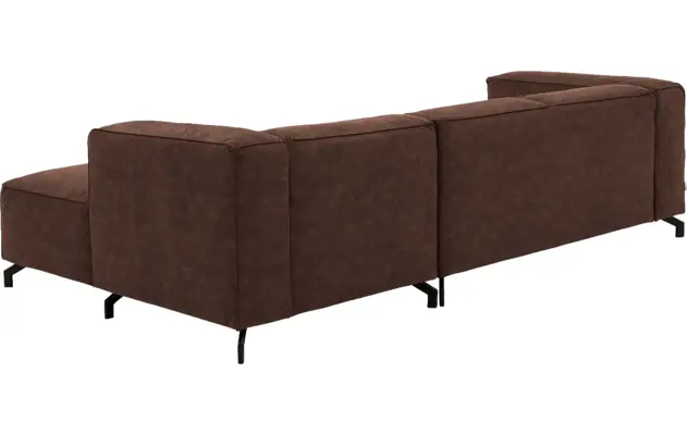 Goossens loungebank calvin bruin micro leer - 8190318-631-04
