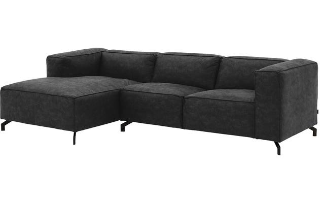 Goossens loungebank calvin grijs micro leer - 8190318-634-02-gespiegeld