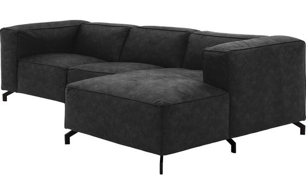 Goossens loungebank calvin grijs micro leer - 8190318-634-03