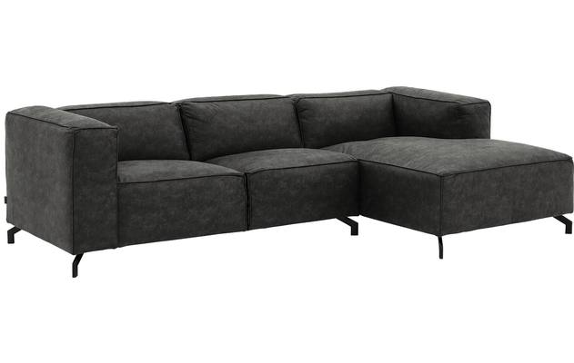 Goossens loungebank calvin grijs micro leer - 8190318-635-02