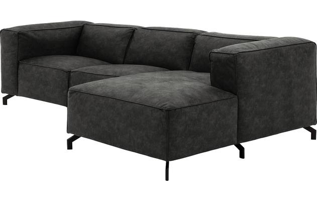 Goossens loungebank calvin grijs micro leer - 8190318-635-03