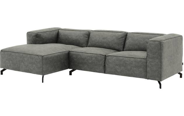 Goossens loungebank calvin grijs micro leer - 8190318-636-02-gespiegeld