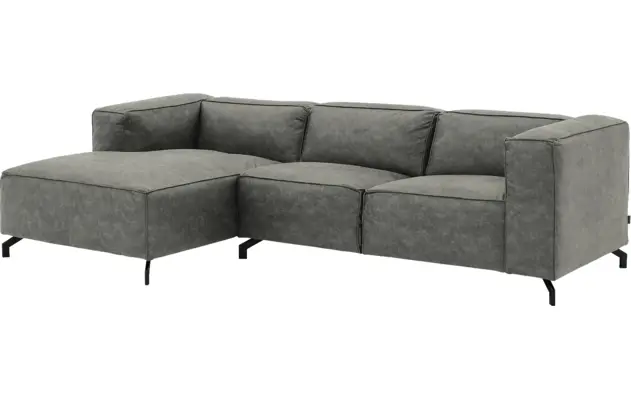 Goossens loungebank calvin grijs micro leer - 8190318-636-02-gespiegeld