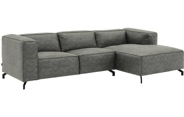 Goossens loungebank calvin grijs micro leer - 8190318-636-02
