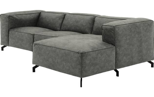 Goossens loungebank calvin grijs micro leer - 8190318-636-03