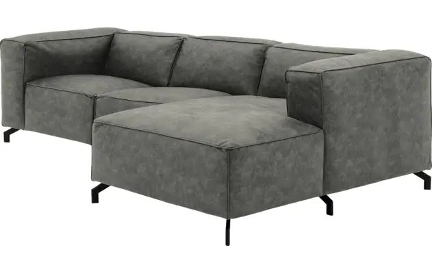 Goossens loungebank calvin grijs micro leer - 8190318-636-03