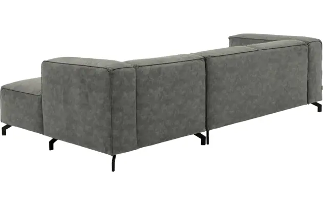 Goossens loungebank calvin grijs micro leer - 8190318-636-04