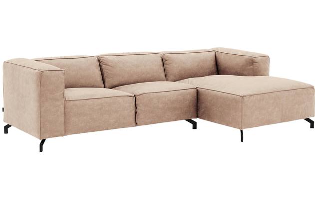 Goossens loungebank calvin beige micro leer - 8190318-637-02