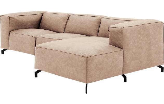Goossens loungebank calvin beige micro leer - 8190318-637-03
