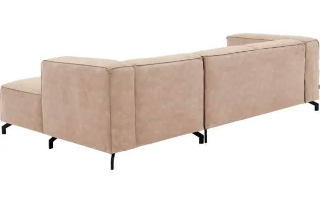 Goossens loungebank calvin beige micro leer - 8190318-637-04
