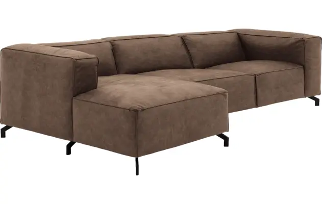 Goossens loungebank calvin bruin micro leer - 8190319-627-03-gespiegeld