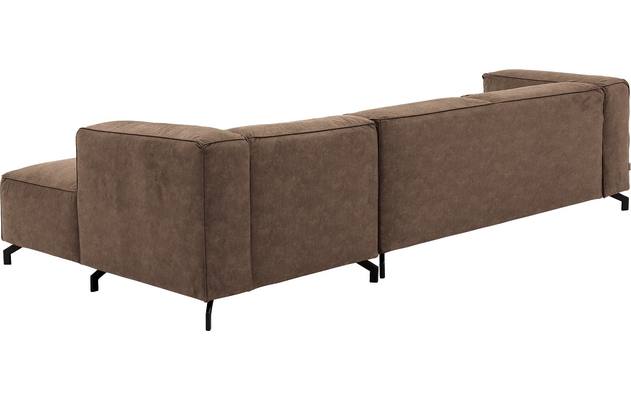 Goossens loungebank calvin bruin micro leer - 8190319-627-04