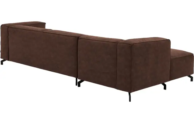 Goossens loungebank calvin bruin micro leer - 8190319-631-04-gespiegeld