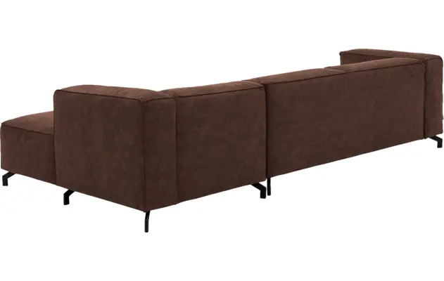Goossens loungebank calvin bruin micro leer - 8190319-631-04