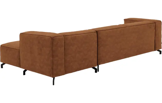 Goossens loungebank calvin bruin micro leer - 8190319-633-04
