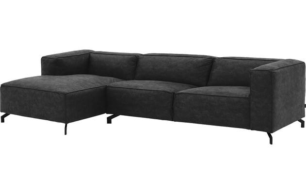 Goossens loungebank calvin grijs micro leer - 8190319-634-02-gespiegeld
