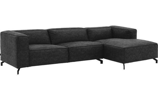 Goossens loungebank calvin grijs micro leer - 8190319-634-02