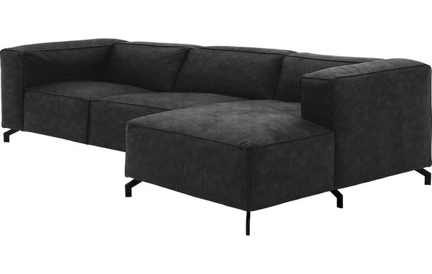 Goossens loungebank calvin grijs micro leer - 8190319-634-03
