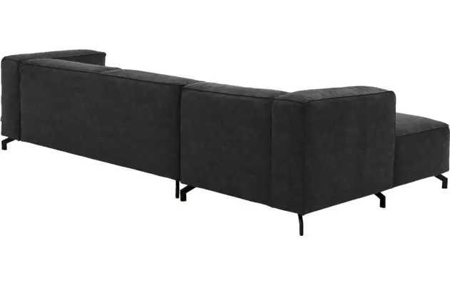 Goossens loungebank calvin grijs micro leer - 8190319-634-04-gespiegeld