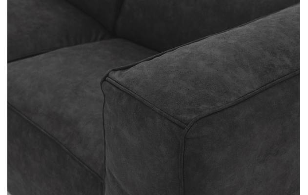 Goossens loungebank calvin grijs micro leer - 8190319-634-09-gespiegeld