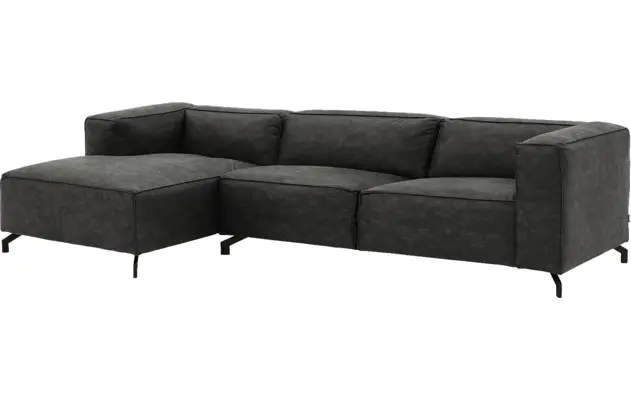 Goossens loungebank calvin grijs micro leer - 8190319-635-02-gespiegeld