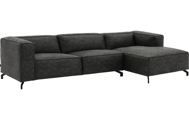 Goossens loungebank calvin grijs micro leer - 8190319-635-02