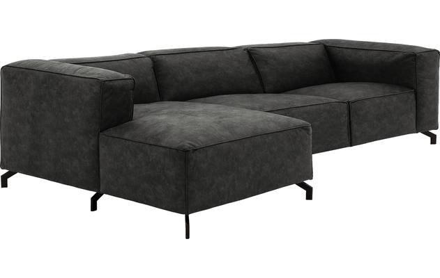 Goossens loungebank calvin grijs micro leer - 8190319-635-03-gespiegeld