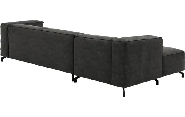 Goossens loungebank calvin grijs micro leer - 8190319-635-04-gespiegeld