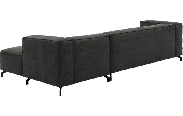 Goossens loungebank calvin grijs micro leer - 8190319-635-04