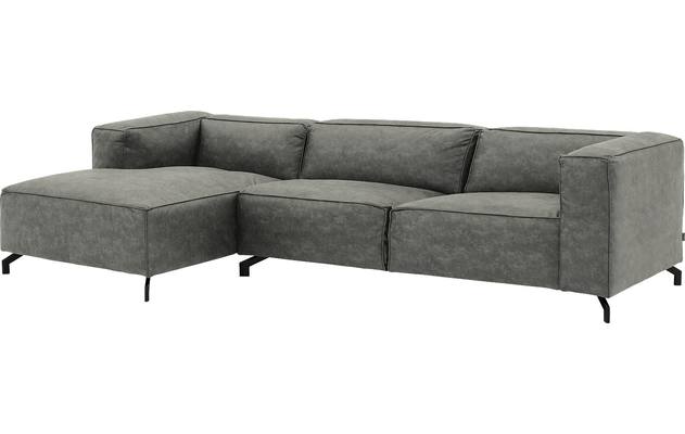 Goossens loungebank calvin grijs micro leer - 8190319-636-02-gespiegeld