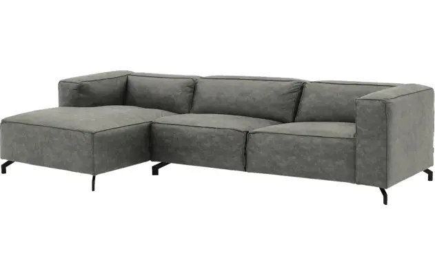 Goossens loungebank calvin grijs micro leer - 8190319-636-02-gespiegeld