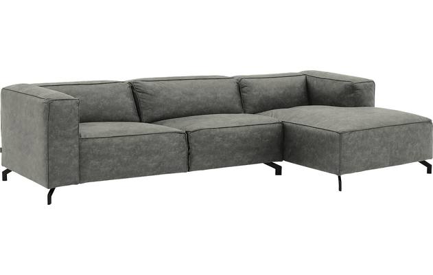 Goossens loungebank calvin grijs micro leer - 8190319-636-02